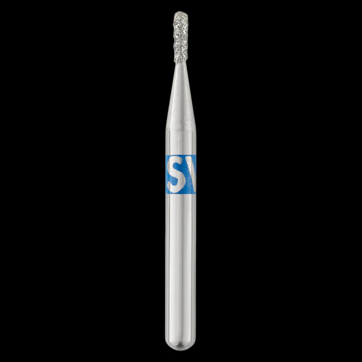 Piranha® Single Patient Use Diamond Bur, Pear Shape, Medium Grit, Friction Grip Short Shank, 0.8 mm Diameter, 25/Pkg, #830-008M-S