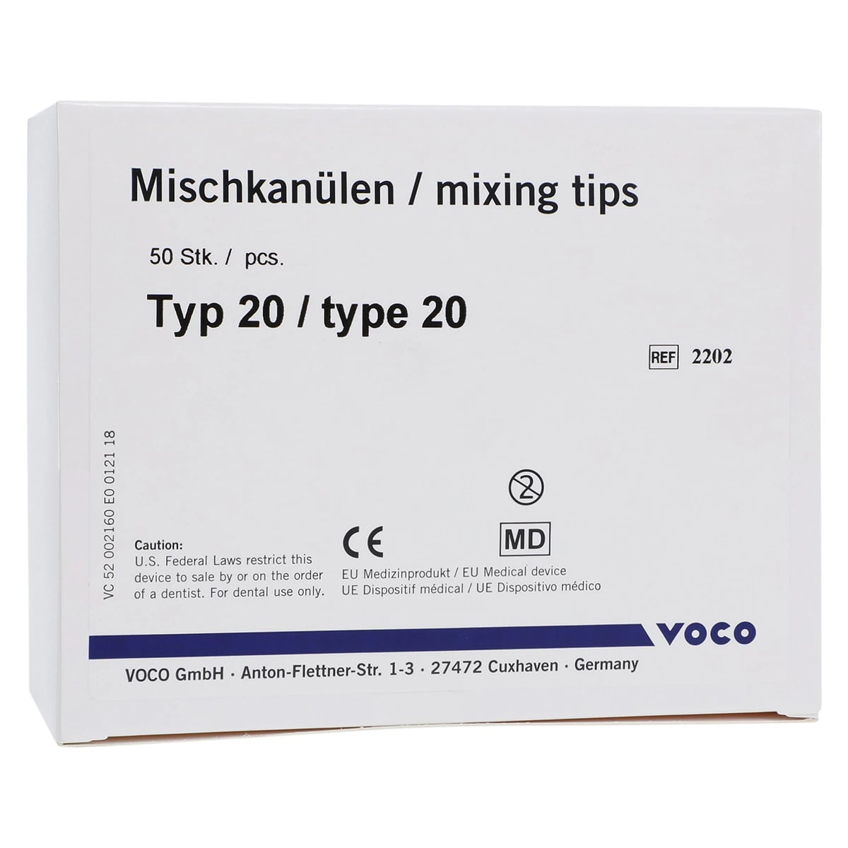 Voco Mixing Tips Type 20 Blue, 50/Pk