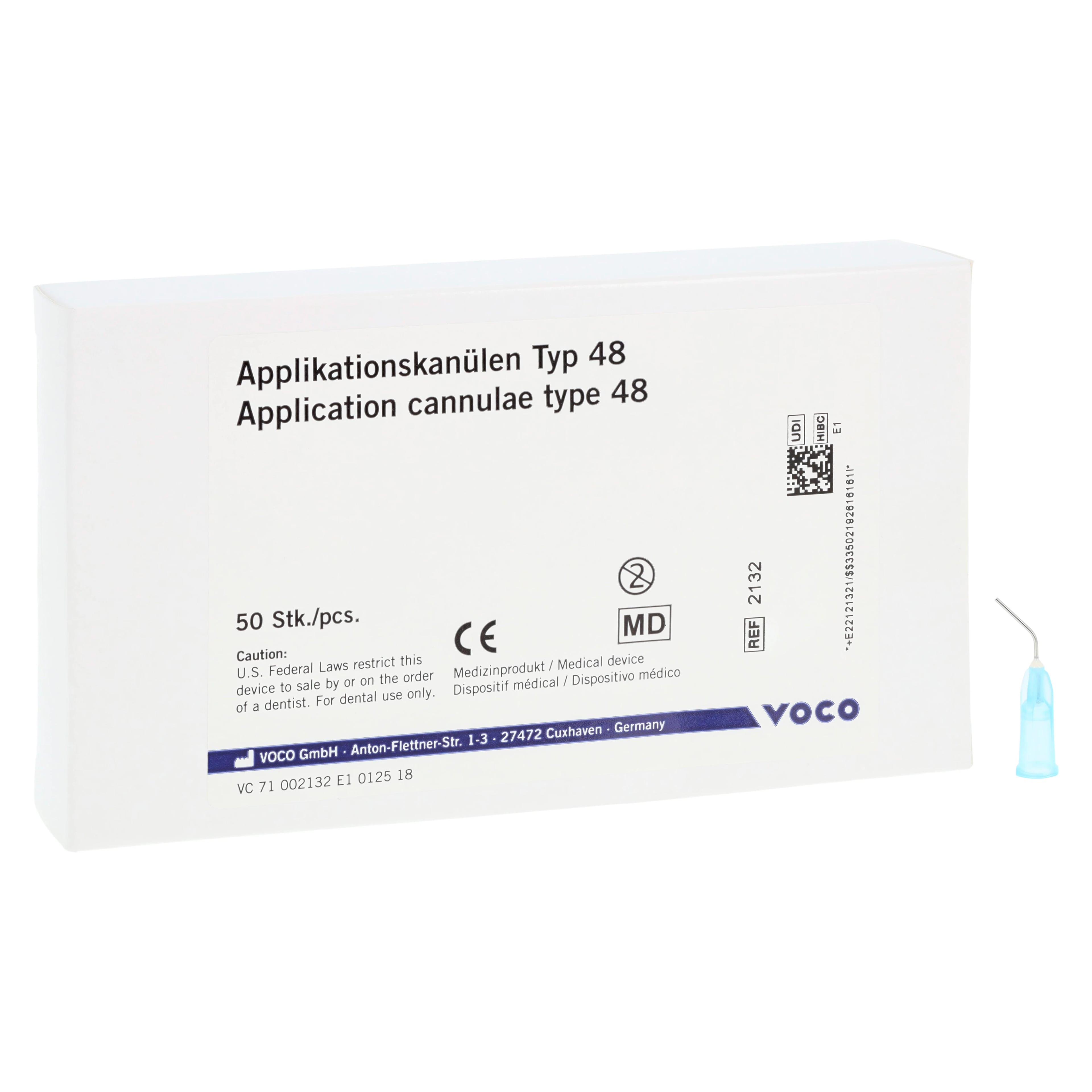 VOCO Intraoral Application Tips Type 48, Blue, 27 Gauge, 50/Pkg