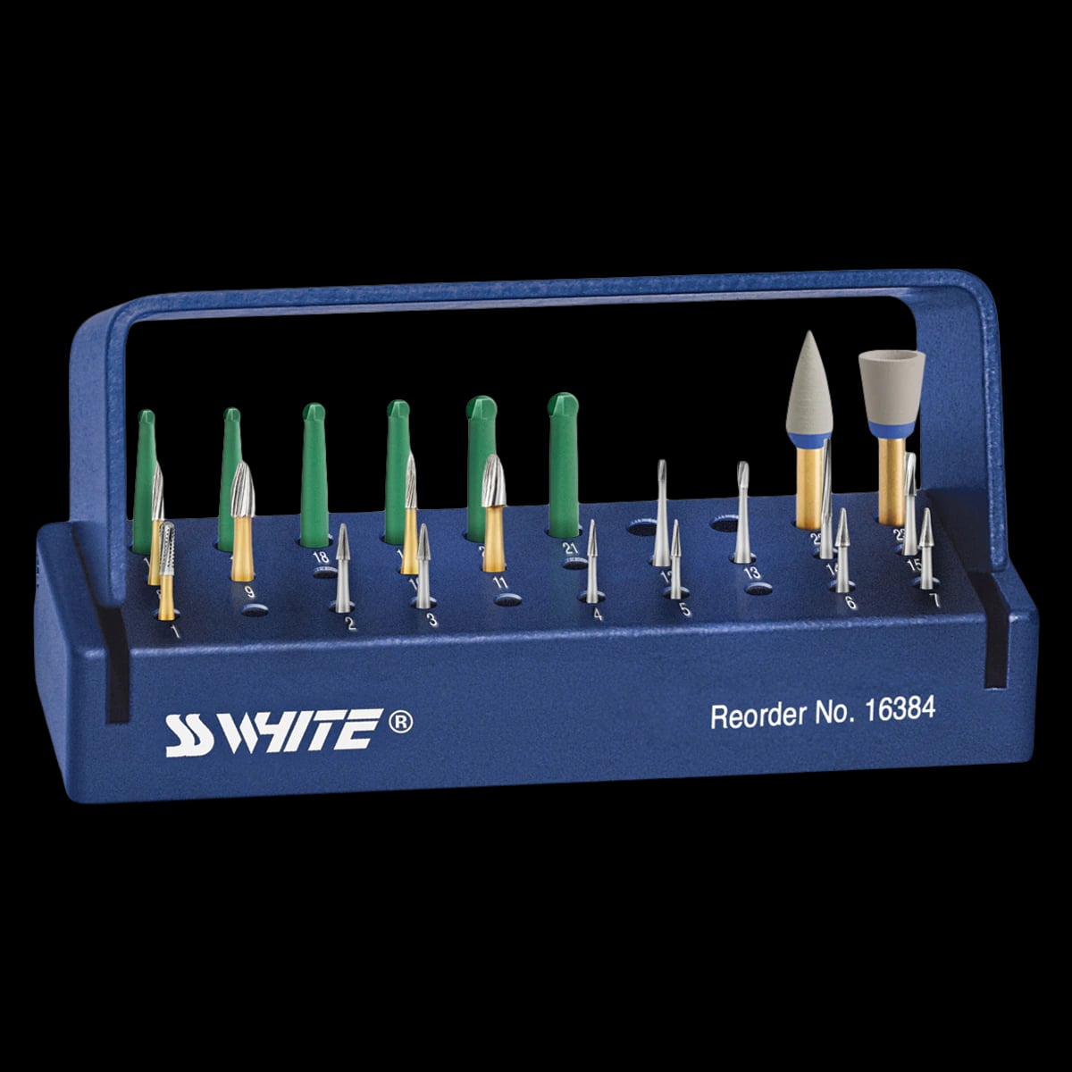 SS White Comfortable Cavity Prep Kit with 30-Hole Autoclavable Block, 16384