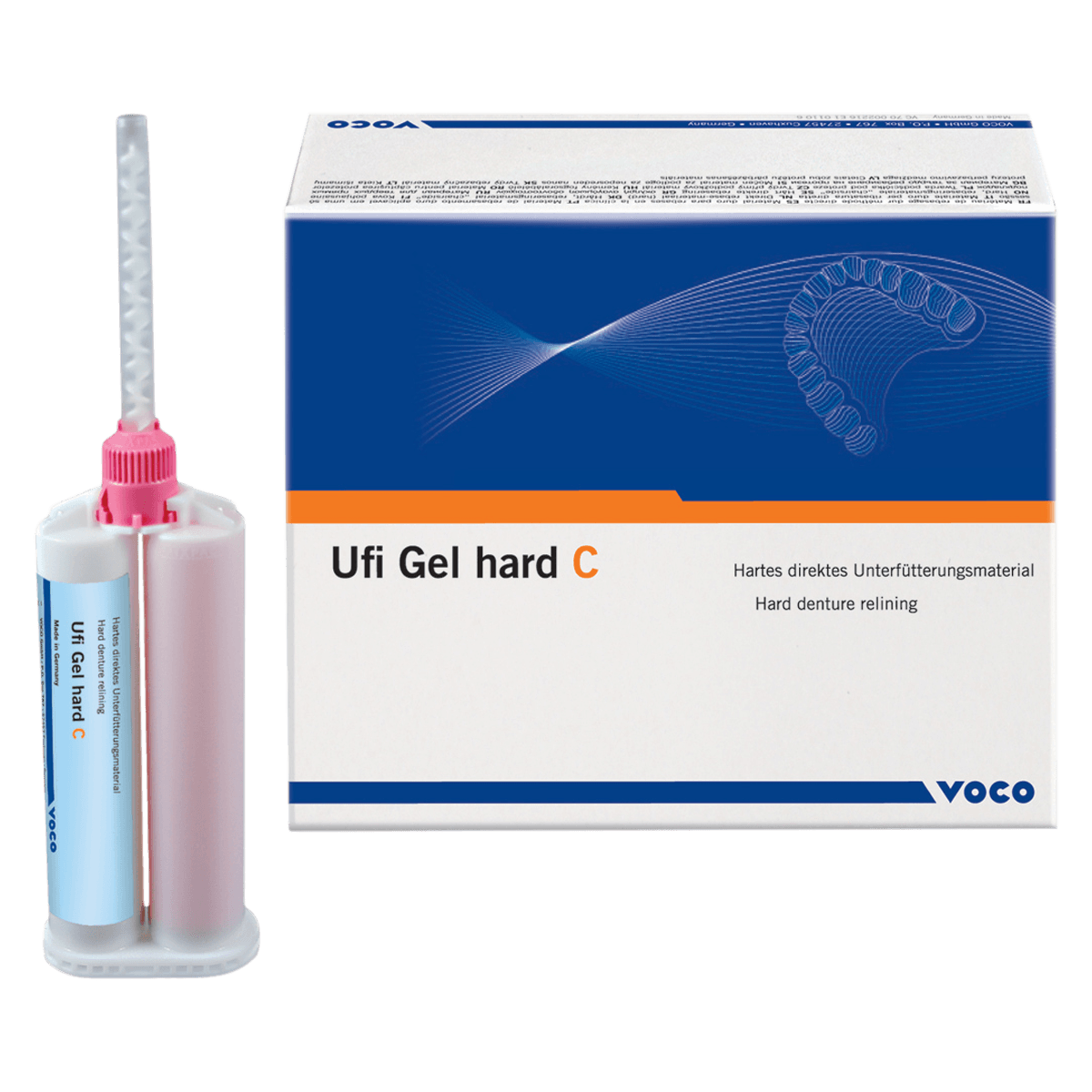 Ufi Gel hard C Denture Relining Material, 80g Refill Cartridge, 1 Cartridge + 10 Mixing Tips