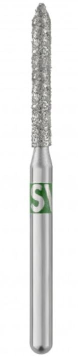 SS White Piranha Diamond Bur 886-014C, Coarse Grit, Beveled Cylinder, Friction Grip, Single-Use, 25/Pk