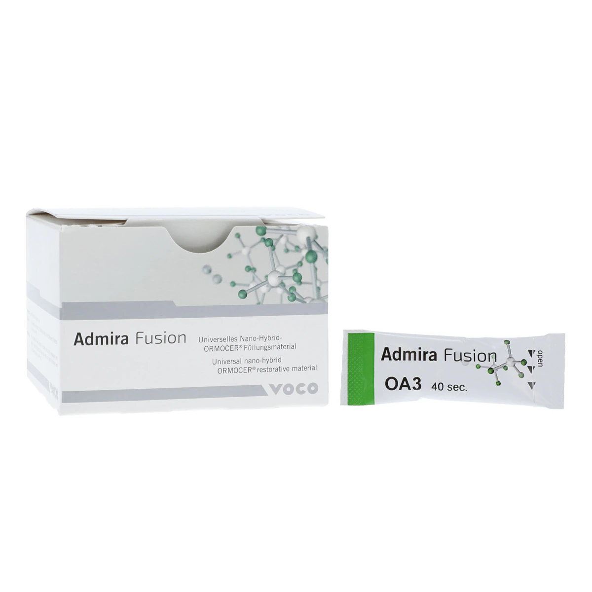 Admira Fusion Universal Nano-ORMOCER Restorative Capsules, 0.2 g, Shade OA3 (Opaque), Pack of 15