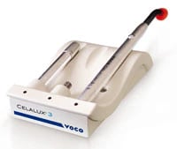 VOCO Celalux 3 LED Curing Light, Cordless, 1,300 mW/cm², Includes Handpiece, Charger, 2 Batteries, 8mm Light Guide