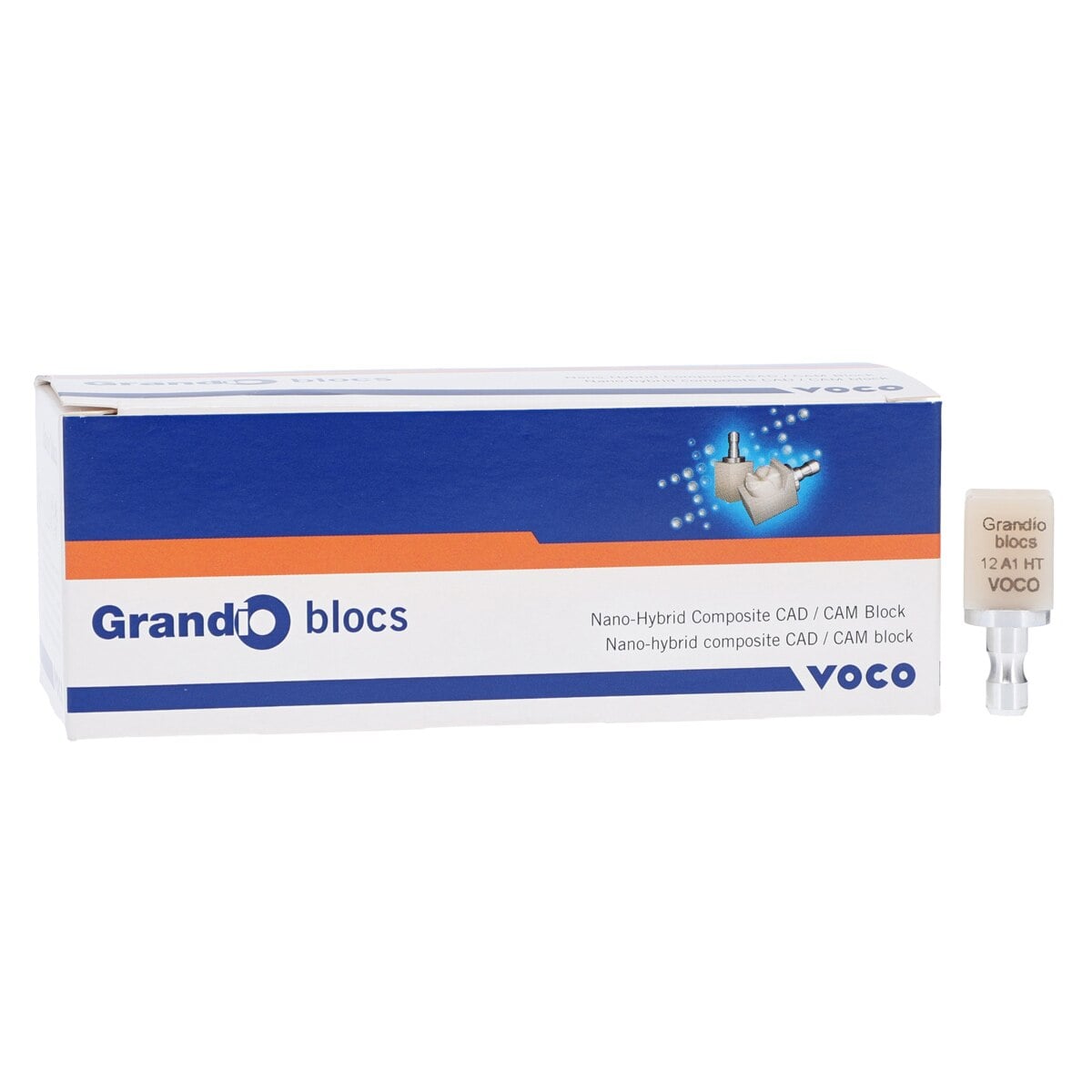 Grandio Blocs Resin Nano Ceramic CAD/CAM Milling Blocks, Size 12, Assorted Shades, High & Low Translucency, 5/Pkg