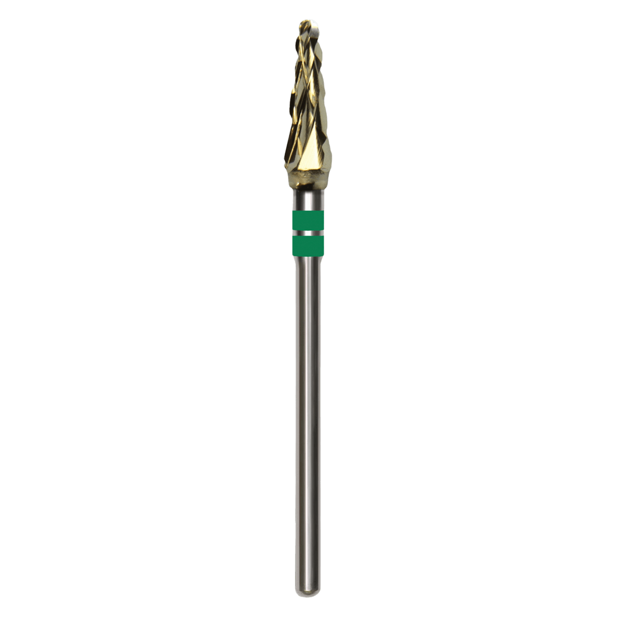 Great White Lab Series Carbide Burs, GE Series, ISO 200, Cross Cut, #200, Head Diameter 045, HP Shank, Green/Green Band, GW79-045