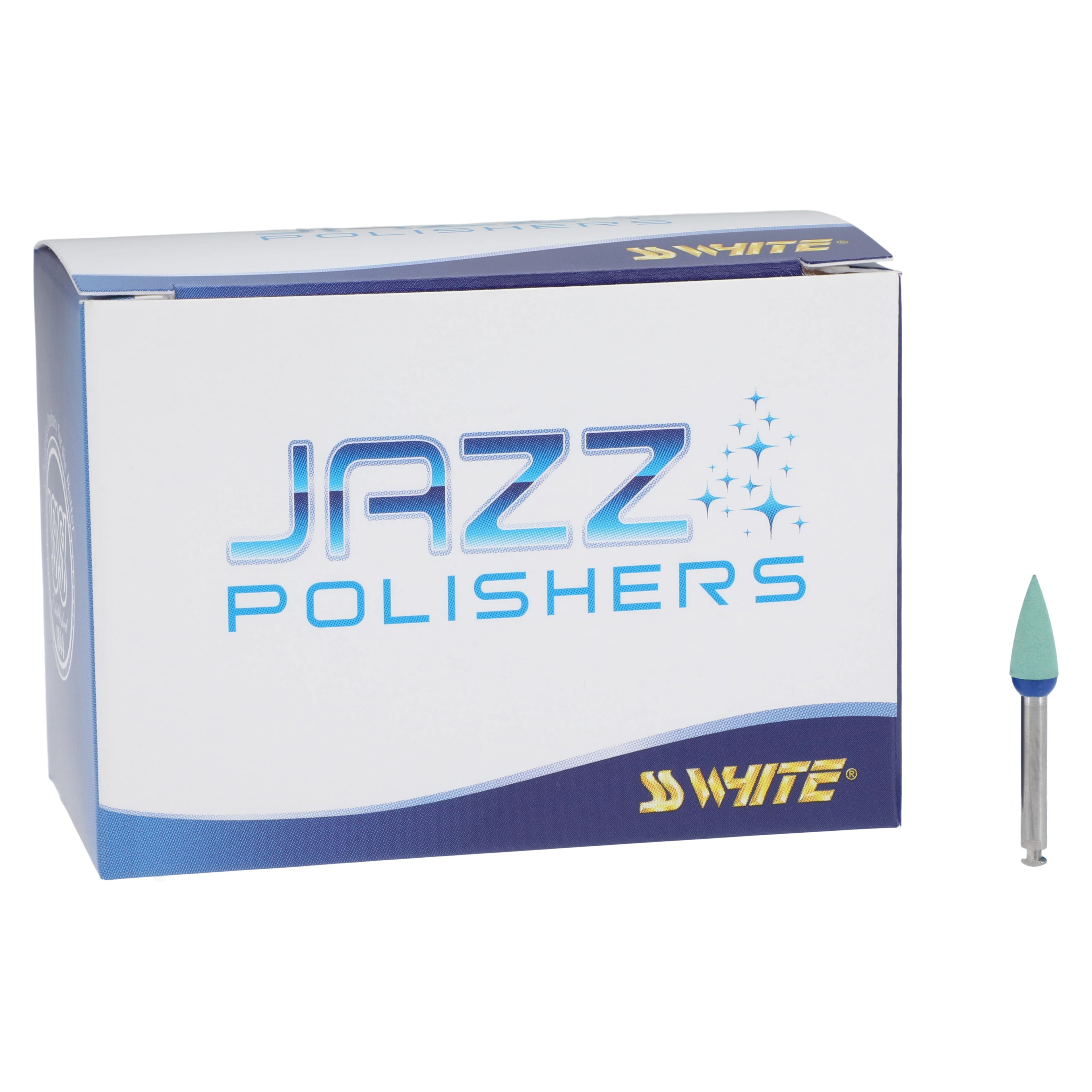 Jazz ZA2S Zirconia-Alumina 2-Step Universal Polishing System, Medium Grit, RA (Right Angle) Shank, Flame Shape, 3/Pkg, 89112