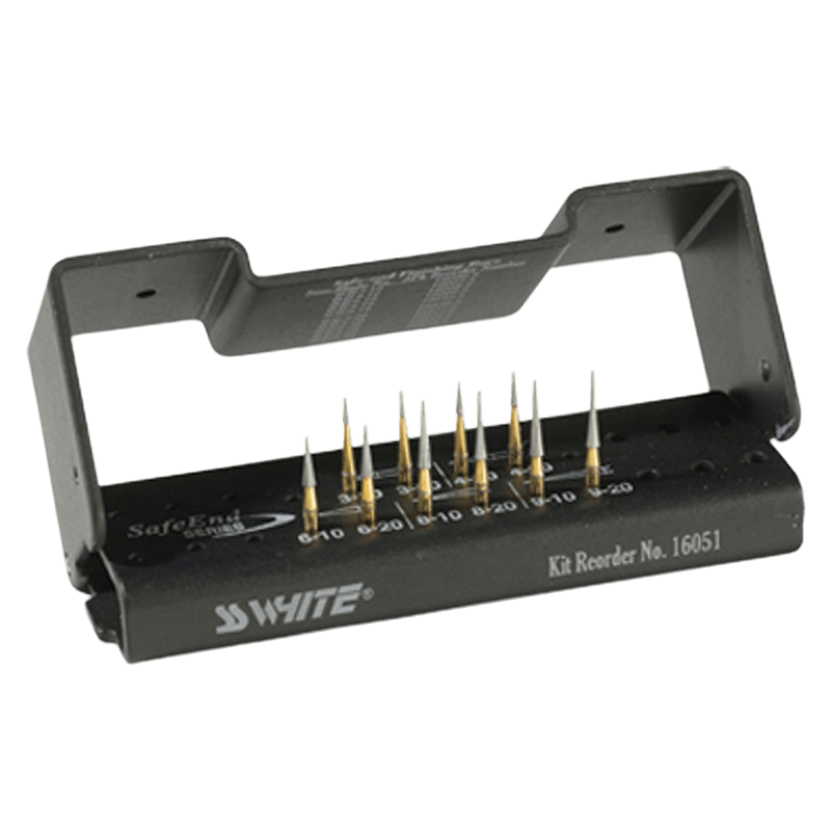 SS White Safe End Series Trimming & Finishing Carbide Bur Kit, 10/Pk, FG, 16051