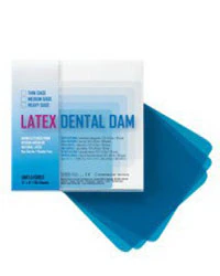Crosstex Latex Dental Dam, Thin, Blue, 6" x 6", Unflavored, 36/Box, 19302