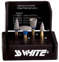 Jazz Supreme Diamond Polishers, RA, 4-Piece Kit with Autoclavable Bur Block, 4/Pk, 89035