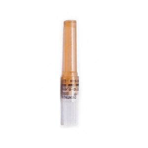Quala 27GA Short Plastic Hub Dental Needles, 25mm (1"), Orange Hub, Box of 100, DP47827