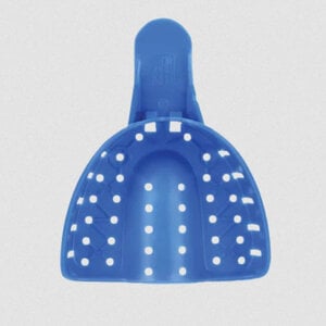 Advance Premium Impression Trays, Large #1, Perforated, Upper, Blue, Pack of 12