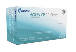 Advance CR Aqua Chloroprene Gloves, Medium, Box of 200