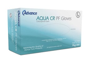 Advance CR Aqua Chloroprene Examination Gloves, Large, Powder-Free, 200/Box