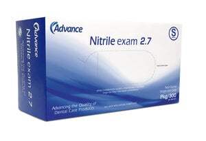 Advance Nitrile Exam Gloves, 2.7 mil, Cobalt Blue, Powder Free, Small, 300/Box