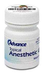 Advance Topical Anesthetic Gel, Pina Colada, Dye-Free, 1 oz Jar