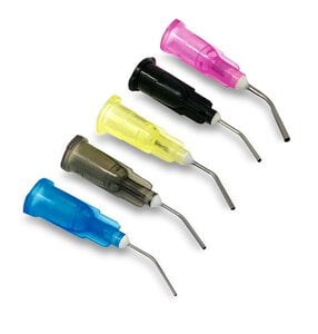 Advance Pre-Bent Dispensing Tips, 20 Gauge, Yellow, Bag of 100