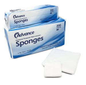 Advance Basic Nonwoven Gauze Sponges, Nonsterile, 2" x 2", 4-Ply, Case of 5000