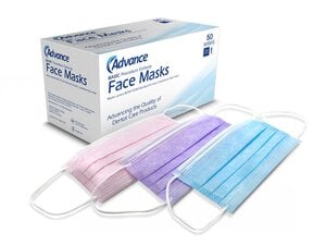 Advance Basic Earloop Face Mask, Pink, ASTM Level 1, 50/Box