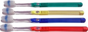 Advance™ Clear Grip with Indicator Compact Adult Toothbrush, Straight, 38 Tuft, Assorted Colors, Pack of 72