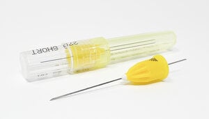 Advance Plastic Hub Dental Needles, 27 Gauge Short (1 inch), Yellow, Pack of 100