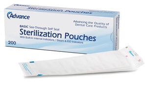 Advance Basic Self-Sealing Autoclave Pouches, 2.75" x 9", Box of 200