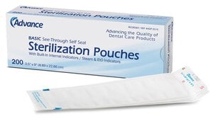 Advance Basic Self-Sealing Autoclave Pouches, 7.5" x 13", 200/Box