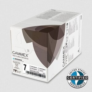 GAMMEX Non-Latex Sensitive Surgical Gloves, Size 7.0, Sterile, Powder-Free, Micro-Textured, Natural, 50 Pairs/Box, 20277270