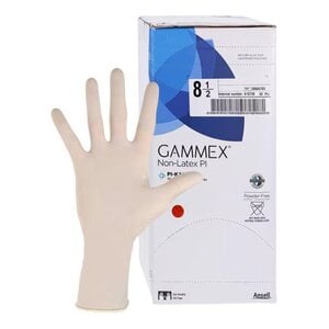 Ansell Gammex Non-Latex Surgical Gloves, Size 8.5, White, 50/Box