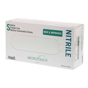 Micro-Touch Nitrile Exam Gloves, Powder Free, Small, Blue, 200/Box