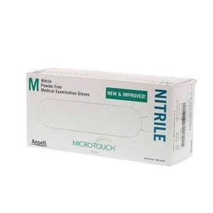 Micro-Touch Nitrile Exam Gloves, Powder Free, Medium, Blue, 200/Box