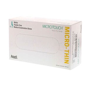 Micro-Touch Nitrile Exam Gloves, Powder Free, Large, Blue, 200/Box