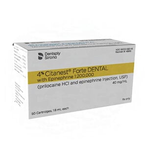 Citanest Forte 4% Prilocaine and Epinephrine Injection, USP 1:200,000, 1.7 ml Cartridges, Box of 50
