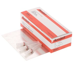 Accuject Disposable Dental Needles, 25 Gauge Long, Sterile, Box of 100