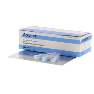 Accuject Disposable Dental Needles, 30 Gauge Short, Sterile, Box of 100