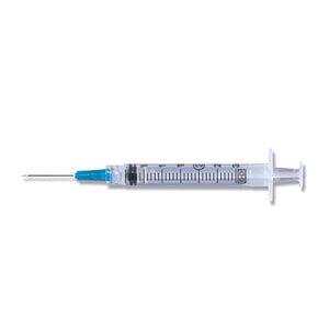 BD Luer-Lock Syringe with Needle, 3 mL, 18G x 1.5", 100/Box