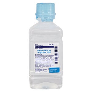 Baxter Sterile Water for Irrigation USP, 500 mL Plastic Pour Bottle, 2F7113