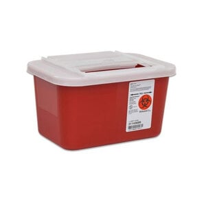 Sharps-A-Gator 1 Gallon Red Sharps Container with Clear Lid, Case of 32