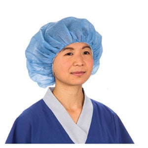 Cardinal Health Bouffant Surgical Caps, 24 inch, Blue, 75 per Pack