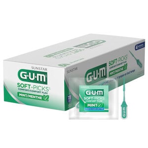 GUM Soft-Picks Comfort Flex Interdental Cleaners, Fresh Mint, 4 Picks per Pack, 72 Packs per Box, 670P