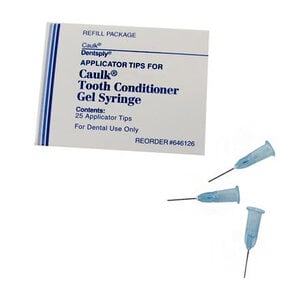 Caulk Tooth Conditioner Gel Syringe Applicator Tips, Blue, Pkg/25