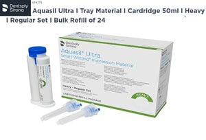 Aquasil Ultra Smart Wetting Impression Material, Tray Heavy Regular Body, Bulk 50 mL Cartridge, Pack of 24