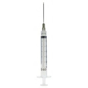 BD 5 mL Syringe with 21 Gauge x 1 Inch Luer Lock Needle, 100 per Box