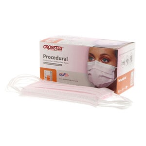 Crosstex Pro Earloop Face Masks, ASTM Level 2, Pink, Box of 50, #GCPPK