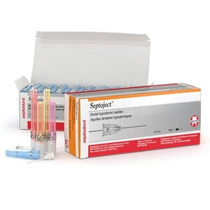 Septodont SeptoJect Dental Hypodermic Needles, 30 Gauge Extra Short, Purple Plastic Hub, 100/Bx, N1300