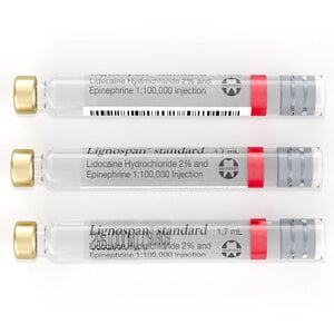 Septodont Lignospan Standard Lidocaine HCl 2% with Epinephrine 1:100,000, 1.7 mL Dental Cartridges, 50/Pk