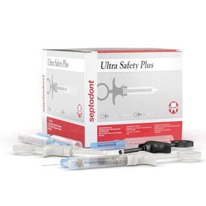 Septodont Ultra Safety Plus Twist XL Sterile 27G Long Needles with Autoclavable Syringe Handle, 100/Bx