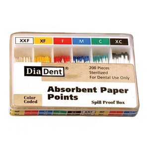 DiaDent Absorbent Paper Points, Fine, Non-Marked, Cell Pack of 200, 202-303
