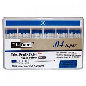 Diadent Dia-ISO GT Absorbent Paper Points, .04 Taper, Size #30, Pack of 100
