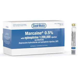 Septodont Marcaine Bupivacaine HCl 0.5% with Epinephrine 1:200,000, 1.7 mL Dental Cartridges, 50/Bx